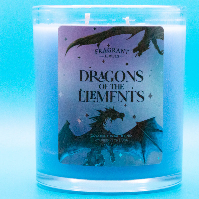 Fragrant Jewels 'Dragons of the Elements' Candle. Coconut Wax blend. Poured in the USA. 11 OZ