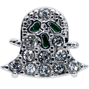 16G 1/4 Clear Gem Scary Ghost Halloween Labret Monroe Tragus