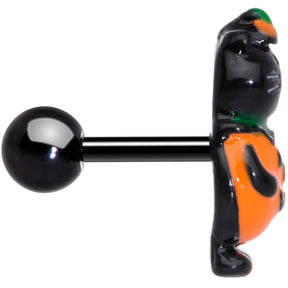 16G 1/4 Black Cat Pumpkin Halloween Cartilage Tragus