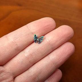 16G 1/4 Aurora Gem Colorful Glam Butterfly Cartilage Tragus