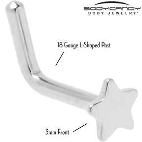 18G 1/4 ASTM F-136 Implant Grade Titanium Star End L Shape Nose Ring