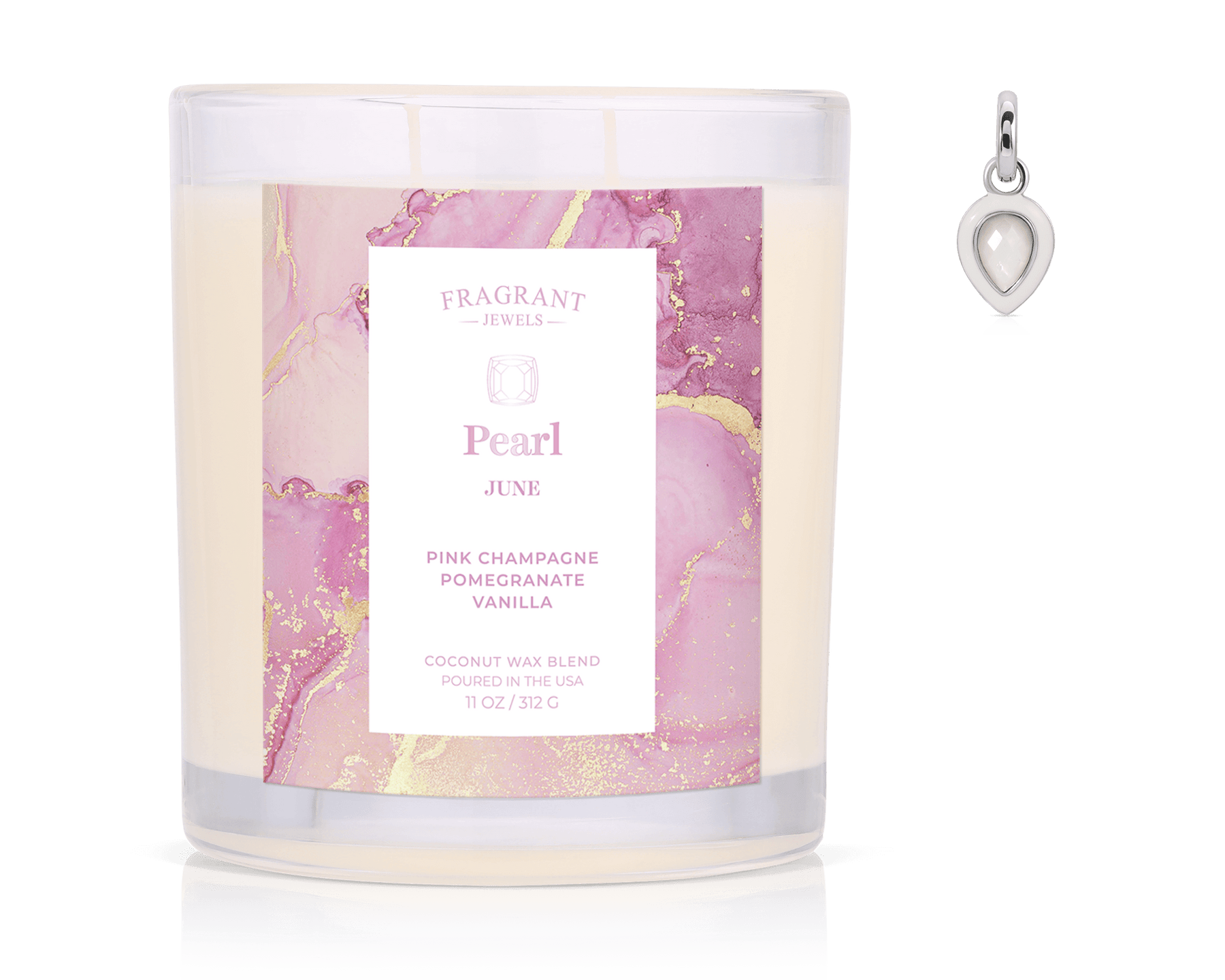 June Pearl Birthstone Charm - Jewel Candle