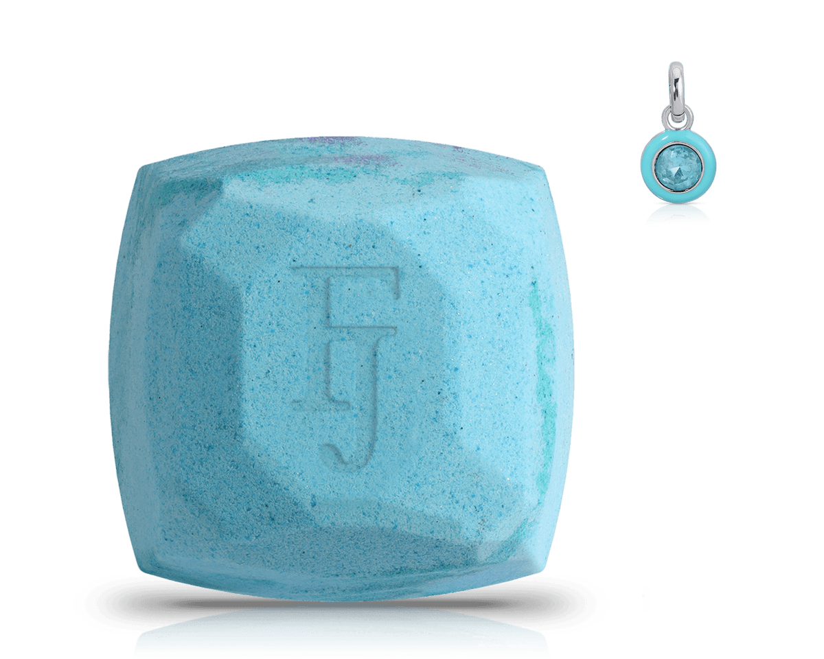 March Aquamarine Birthstone Charm - Bath Bomb