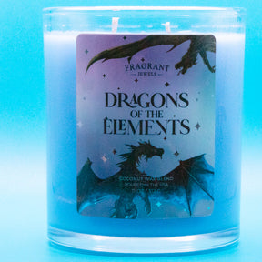 Dragons of the Elements - Fire Dragon & Water Dragon - Candle and Bath Bomb Set