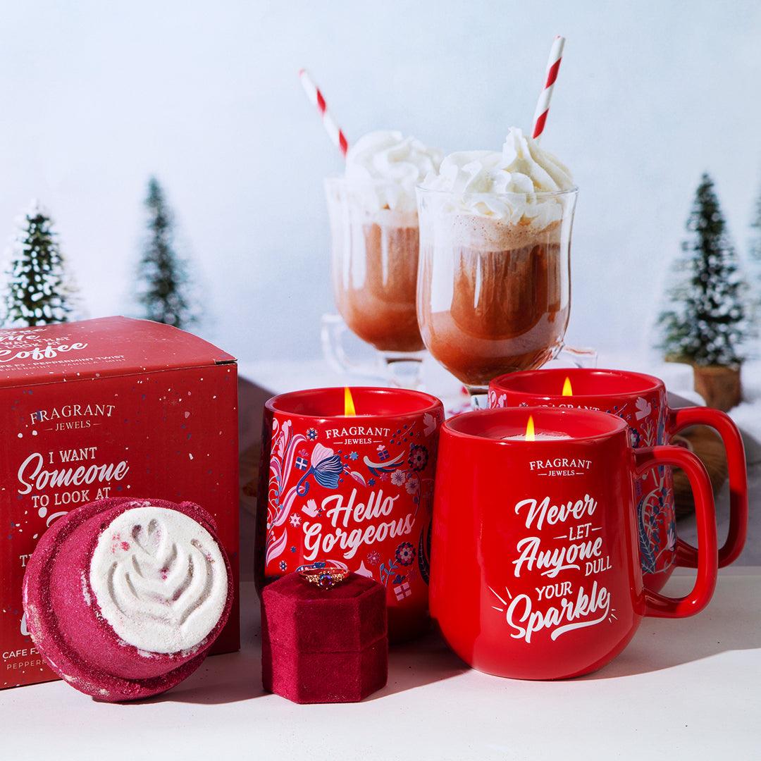 Cafe FJ: Peppermint Twist - Sparkle - Jewel Candle (Without Jewelry)