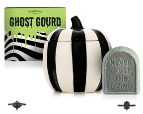 Ghost Gourd - Ceramic Candle and Bath Bomb Set