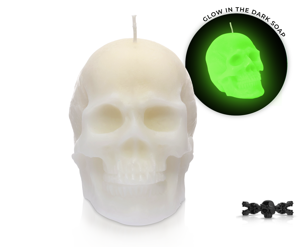 Glow Skull Pillar Candle