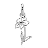 March Aquamarine Birthstone Charm - Flower (Daffodil)