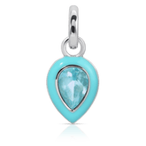 March Aquamarine Birthstone Charm - Pear