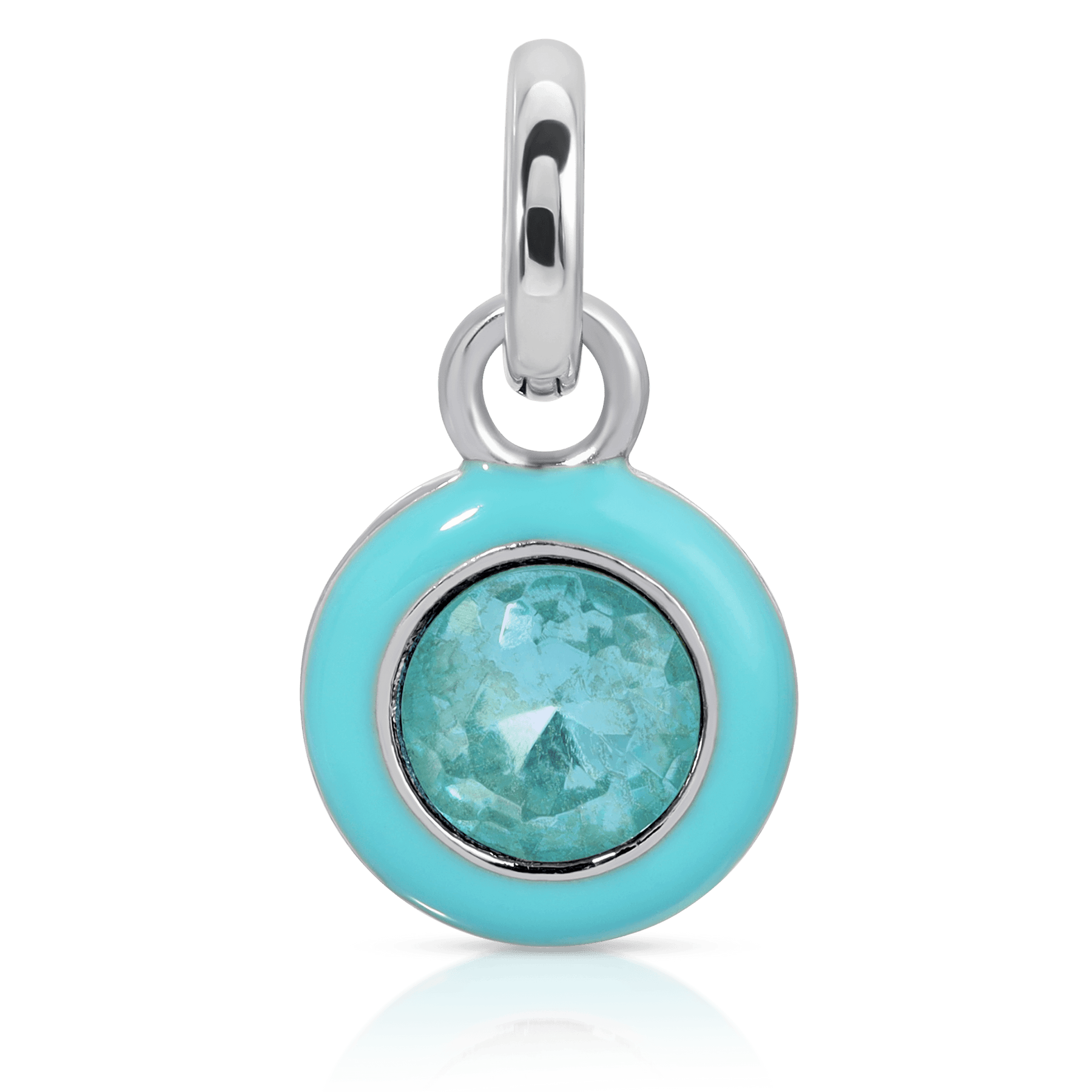 March Aquamarine Birthstone Charm - Round