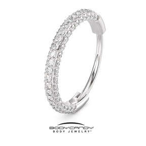 20G Implant Grade Titanium Triple Sided Micro Gem Hinged Nose Hoop