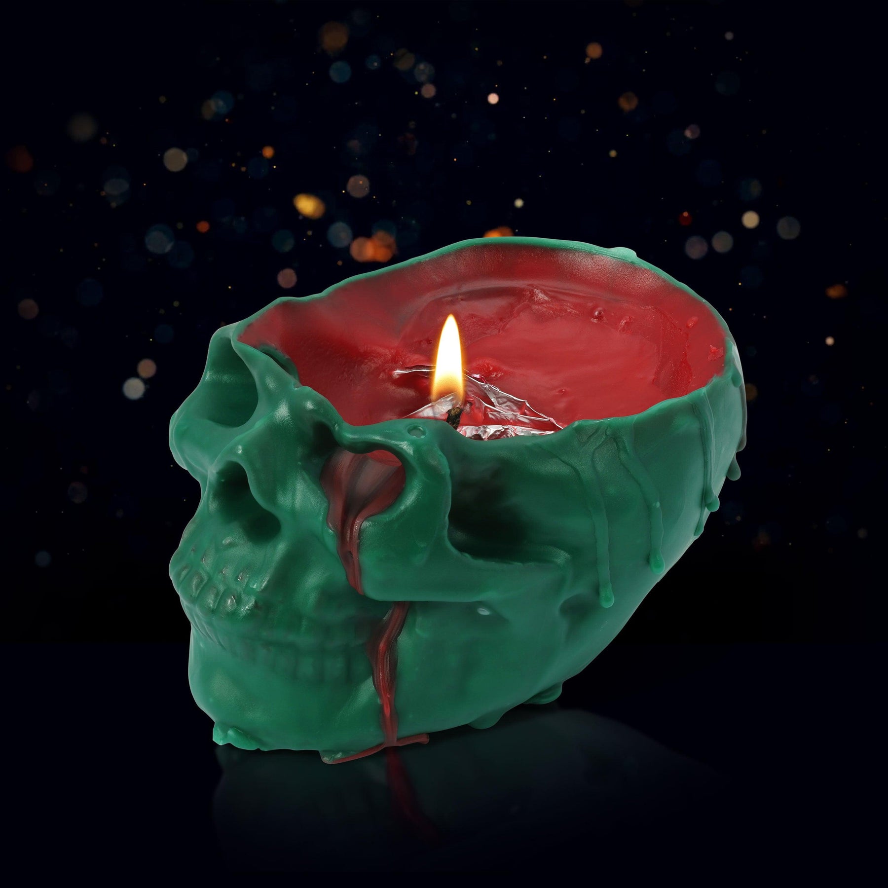 Yule Ghoul - Christmas Skull Pillar Candle (Without Jewelry)