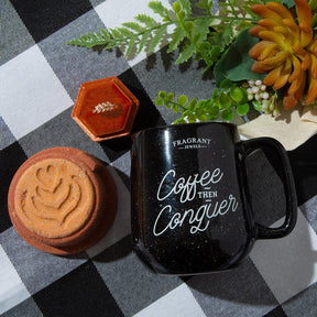 Cafe FJ: Grounded - Coffee Then Conquer - Candle and Bath Bomb Set