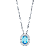 Blue Zircon Birthstone Necklace
