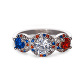 United Brilliance - Three Stone America Ring